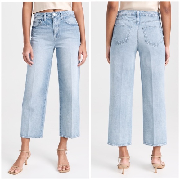 New L’Agence June Ultra High Rise Cropped Stovepipe Jeans Palisade Wash Sz 25